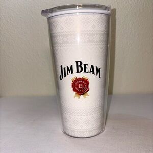 Jim Beam White Tumbler 20 Oz Tumbler Hot / Cold Clear Lid